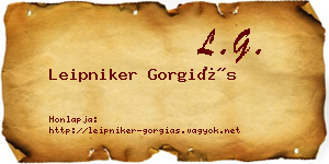 Leipniker Gorgiás névjegykártya